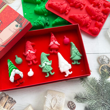 2 Pack Christmas Silicone Baking Molds – Gnome & Bell Shapes for Candy & Soap