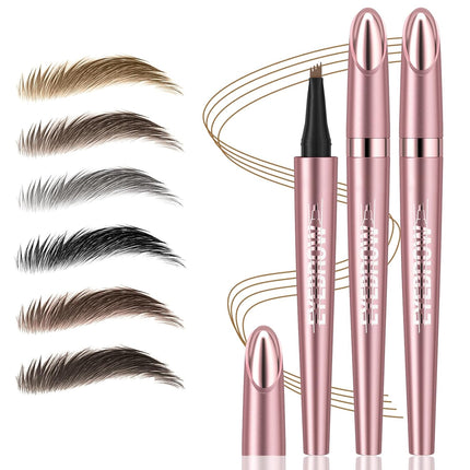 2-Pc Microblading Eyebrow Pen – Waterproof, 4-Fork Tip, Light Brown
