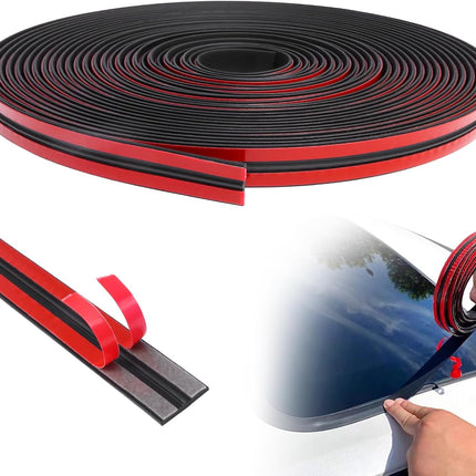 Car Weather Stripping – 14mmx19.68Ft Self-Adhesive T-Shape Rubber Seal for Cars, Trucks