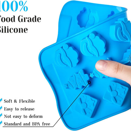 6-Pack Christmas Silicone Molds – Santa, Tree, Snowman & Gingerbread Shapes