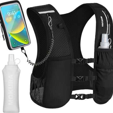 Running Hydration Vest with 500ML Soft Flask & Phone Holder for Marathon