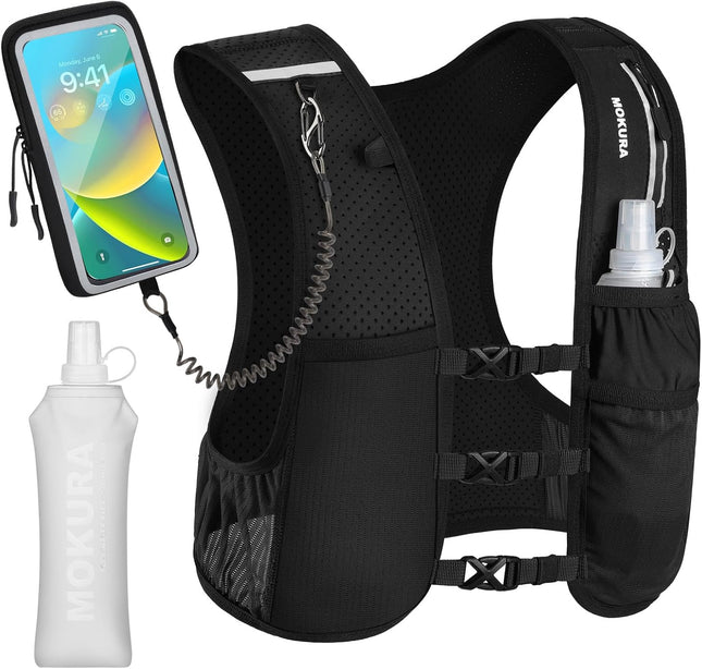 Running Hydration Vest with 500ML Soft Flask & Phone Holder for Marathon
