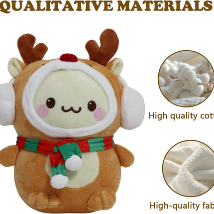 Christmas Deer Plush Toys – Stuffed Animal Pillow Holiday Home Decor