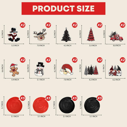 30PCS Christmas Hanging Swirls – Tree, Santa, Snowman & Gnome Party Decorations