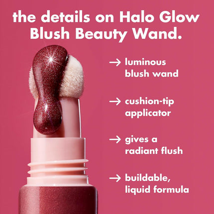 Glow Blush Beauty Wand Berry Radiant, Liquid Blush with Squalane, Vegan & Cruelty-Free