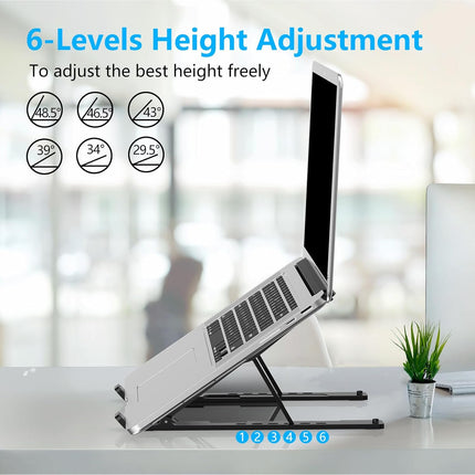 Portable Adjustable Laptop Stand Foldable Cooling Riser for Desk and Tablet