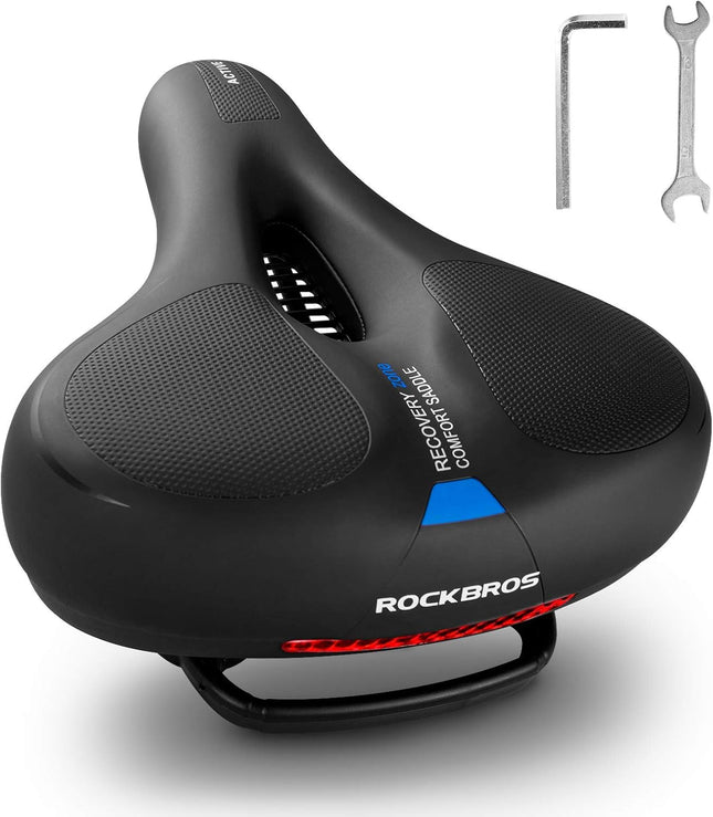 Ergonomic Bike Seat Cushion: Dual Shock Absorbing Memory Foam for Peloton & Road Bikes