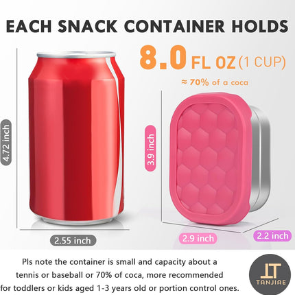 8oz Stainless Steel Snack Containers – Leakproof with Silicone Lids, Kids