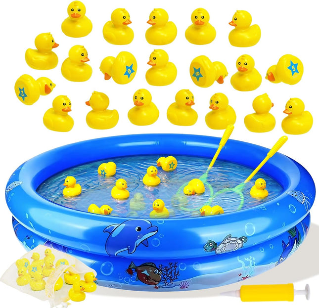 Duck Matching Game with 20 Numbered Ducks Pool Nets Kids Outdoor Toy