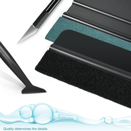 Car Window Tint Installation Kit – Vinyl Wrap Tools with Felt Squeegee & Razor Knife