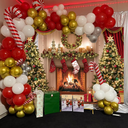 Christmas Photography Backdrop – 6x4FT Tree & Fireplace Winter Party Banner