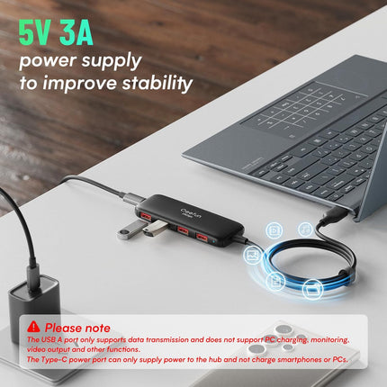 10Gbps USB 3.2 Hub 4 Port USB A Splitter with 4FT Cable for PC Laptop
