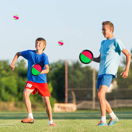4 Set Toss Catch Paddle Ball Game Beach Outdoor Sports Toy with Bag