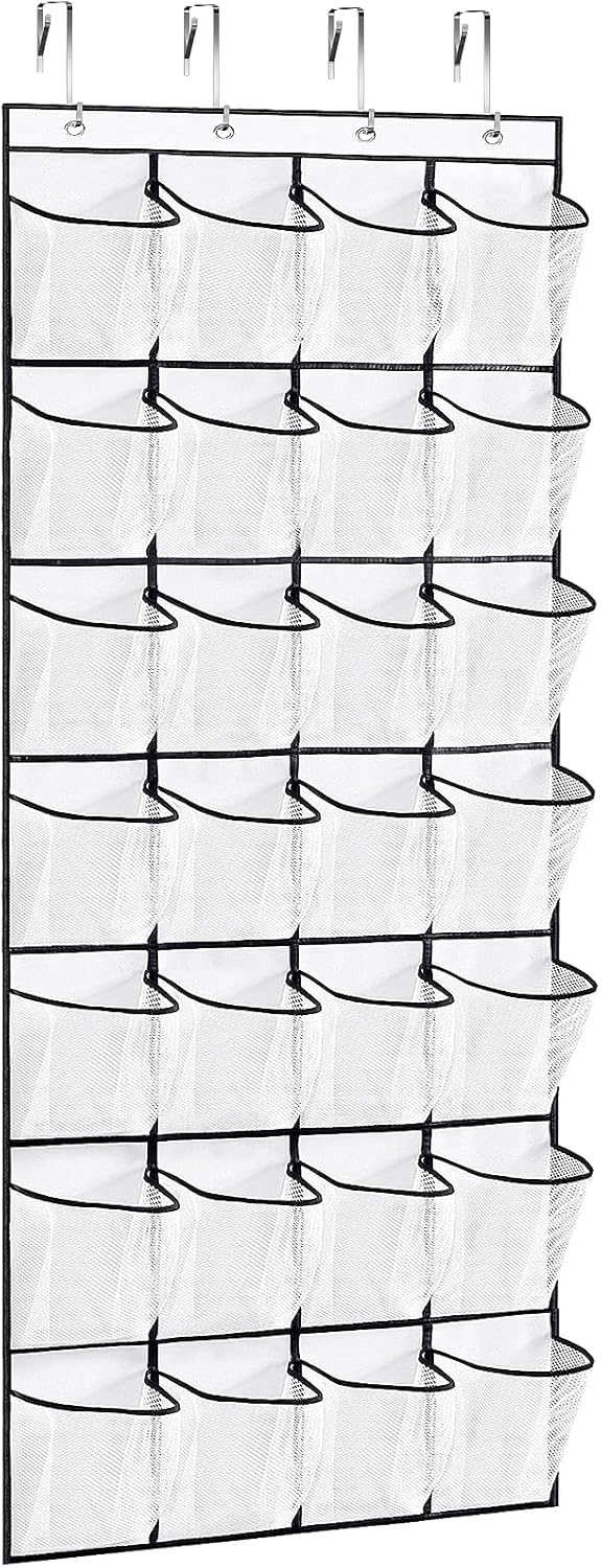 28-Pocket Hanging Shoe Organizer – Premium Clear Storage for Closet Door