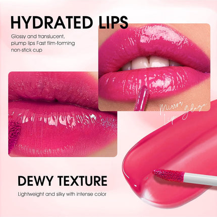 12Pcs Lip Gloss Set, Glossy Liquid Lip Color Collection, Mini Shades for Makeup