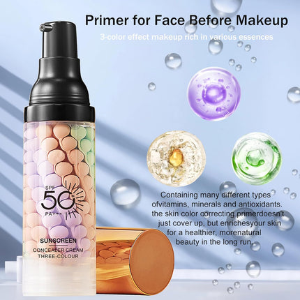 3-in-1 Face Primer – SPF 50, Color Correcting, Moisturizing & Oil Control