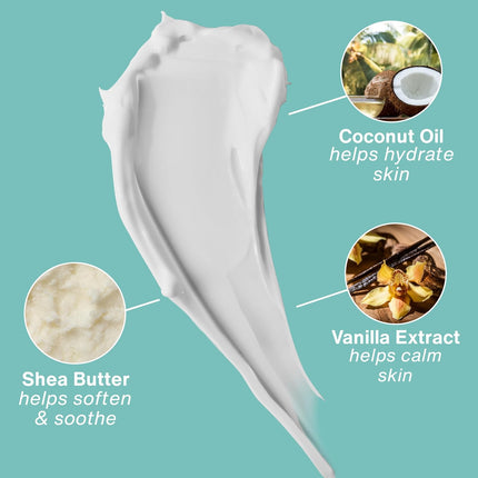 Whipped Vanilla Coconut Body Lotion 17oz, Hemp Seed Oil, Shea Butter, 48-Hour Hydration