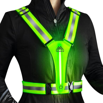 LED Reflective Safety Vest, Light-Up High Visibility Gear for Night Walking Cycling