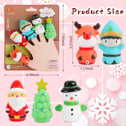 5 Pieces Christmas Finger Puppets – Elk, Santa Claus, Snowman & Holiday Characters for Kids