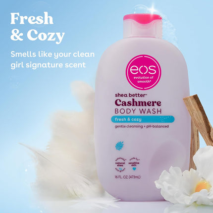 Cashmere Body Wash Fresh & Cozy, Creamy Gel with Shea Butter, 16 fl oz