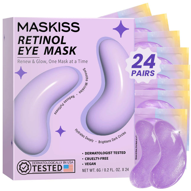 24 Pairs Retinol Under Eye Patches for Dark Circles Puffiness & Wrinkles