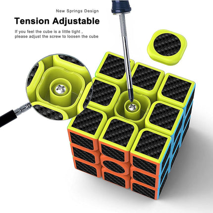 Original 3x3 Speed Cube Fast Magic Puzzle Cube Carbon Fiber Toy for Kids