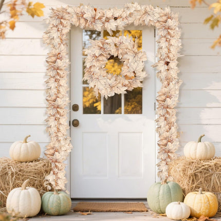 Fall Foliage Garland – 6FT Artificial Leaves for Thanksgiving Home & Event Decor