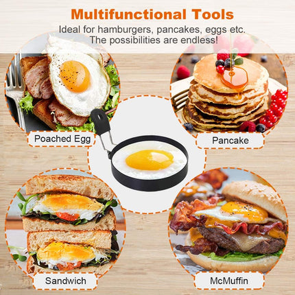 4 Pack 3.5" Nonstick Egg Rings for Cooking Pancakes English Muffins Burger Sandwich