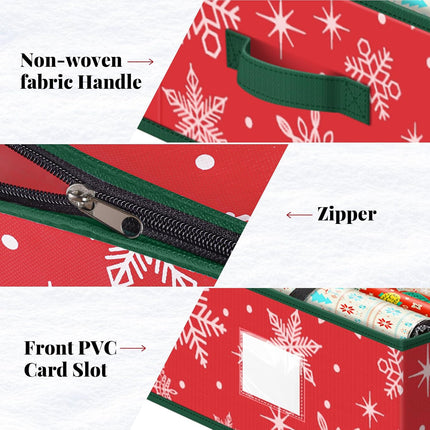 Christmas Wrapping Paper Organizer Box – Storage for Gift Wrap & Ornaments