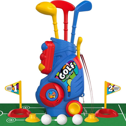 Kids Toddler Golf Set with Putting Mat Indoor Outdoor Golf Toy Gift for Boys