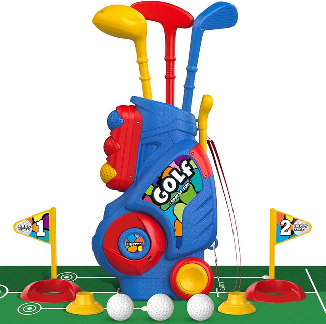 Kids Toddler Golf Set with Putting Mat Indoor Outdoor Golf Toy Gift for Boys