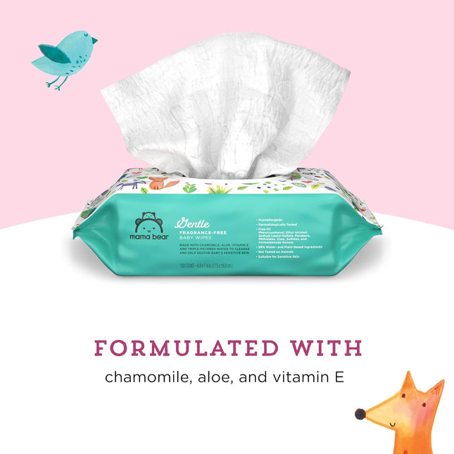 Gentle Fragrance-Free Baby Wipes – Hypoallergenic, Unscented, 800 Count