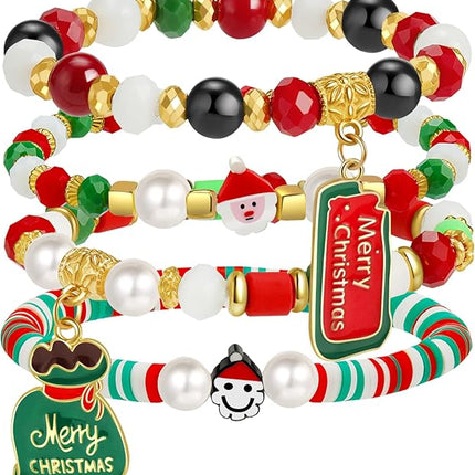 Christmas Jewelry for Women – Beaded Stretch Bracelets & Stocking Gifts