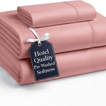 Ultra Soft Brushed Microfiber Twin Bed Sheet Set, Breathable Deep Pocket Rose Dawn