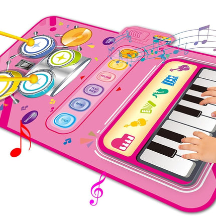 2-in-1 Piano Mat for Toddlers – Montessori Educational Musical Toy for 1-3 Year Olds