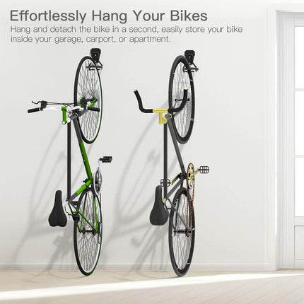 4-Pack Bike Wall Mount Hooks, Vertical Storage Rack with Screws for Garage