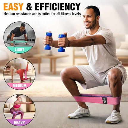 Fabric Resistance Bands for Workouts: Booty Bands for Legs, Glutes, Pilates & Yoga