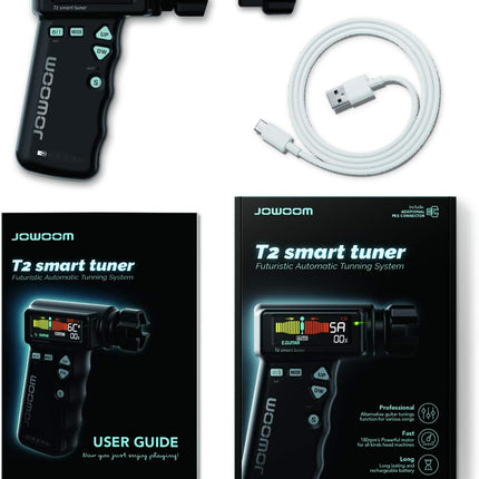 T2 Smart Automatic Tuner – Guitar & Ukulele, 180RPM String Winder, USB Rechargeable