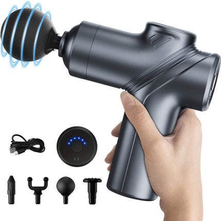Portable Massage Gun Deep Muscle Relief Silent Motor 4 Head Attachments