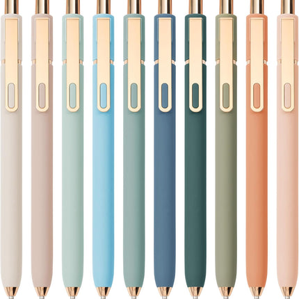 10PCS Gel Pens Black Ink – 0.5mm Fine Point Retractable Smooth Writing Pens