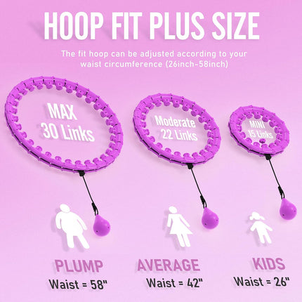 Weighted Hula Hoop for Adults 30 Detachable Links Infinity Fitness Exercise Hoop