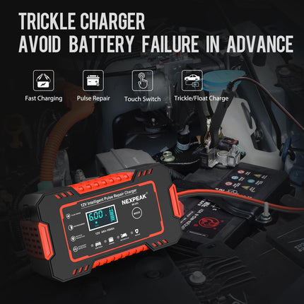 12V 6A NC101 Smart Battery Charger Automotive Trickle Maintainer with Temp Compensation