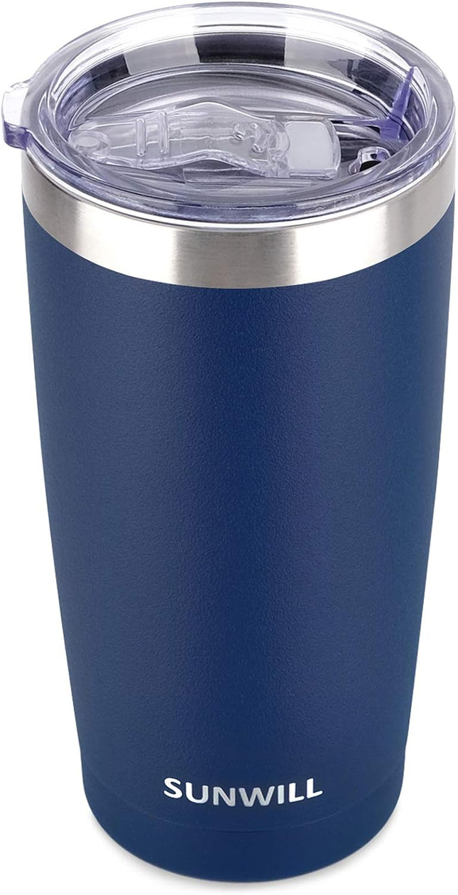 20 oz Stainless Steel Travel Coffee Tumbler Insulated Mug w/ Lid Navy