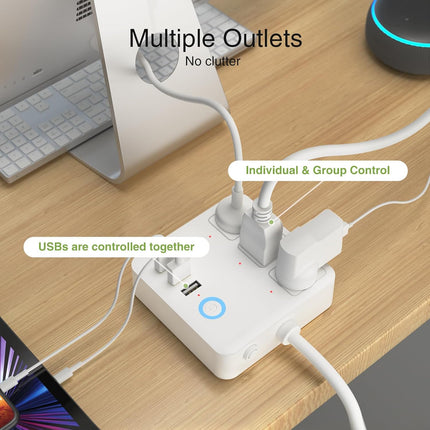 Smart WiFi Power Strip – 6 Outlets, Surge Protector, Alexa & Google Compatible
