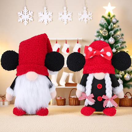 2PCS Christmas Mouse Gnomes, Swedish Tomte Plush Santa Elf Scandinavian Gnome Decorations