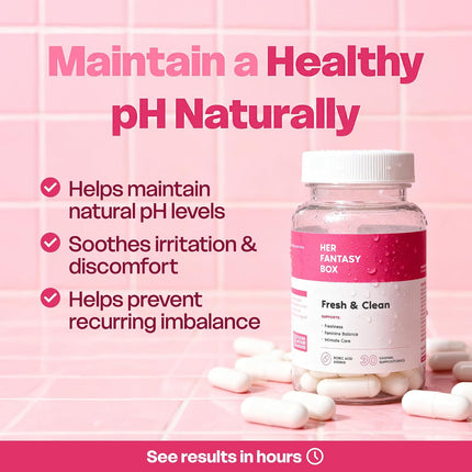 Her Fantasy Box Fresh & Clean Boric Acid Capsules 30 Count Intimate Care