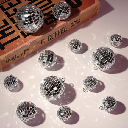 20PCS Silver Mirror Disco Balls – Hanging Ornaments for 70s Party & Dance Decor
