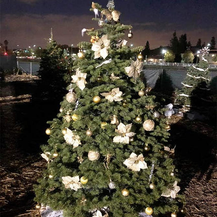 8" Glitter Star Tree Topper – Silver Christmas Treetop for Holiday Décor