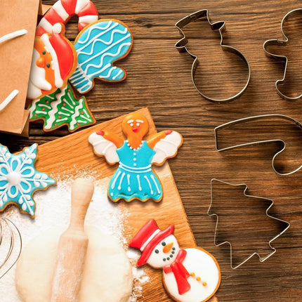 9-Piece Christmas Cookie Cutter Set – Metal Holiday Baking Shapes