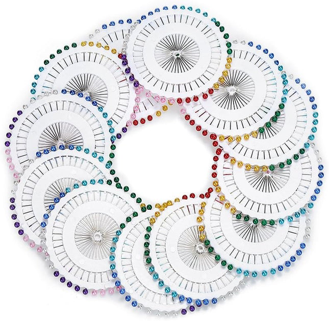 480 Pieces Multicolor Pearl Head Sewing Pins, 4cm Straight Quilting Pins for Crafts